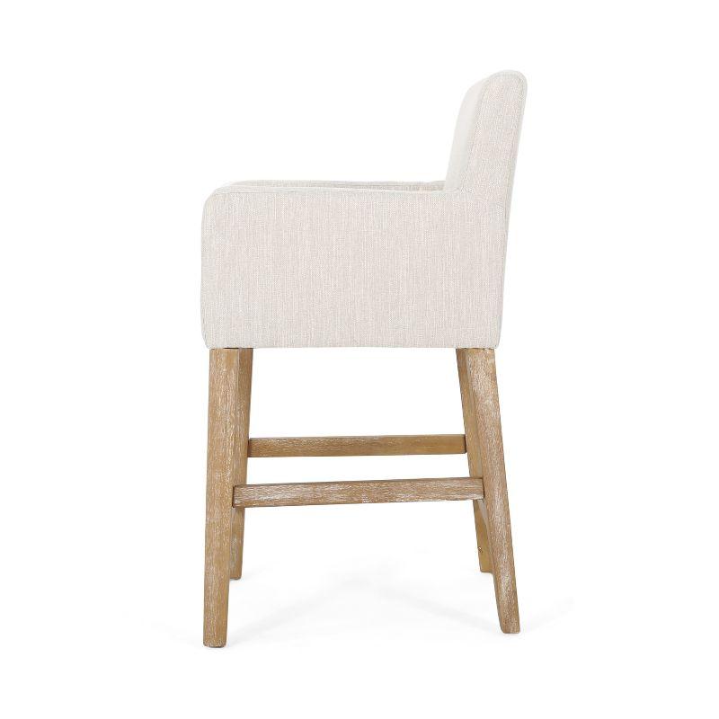 Christopher Knight Home Chaparral Contemporary Fabric Upholstered Wood 26 inch Counter Stools (Set of 2), Beige and Weathered Natural