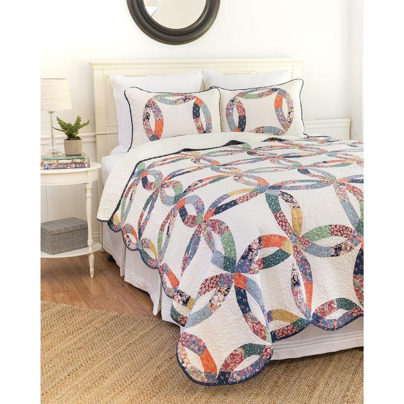 C&F Home Heritage Wedding Ring Patchwork Cotton Quilt Set  - Machine Washable