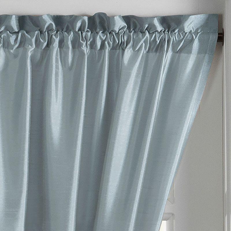 Colette Faux Silk French Door Single Window Panel - 54" x 72" - Mineral Blue - Elrene Home Fashions