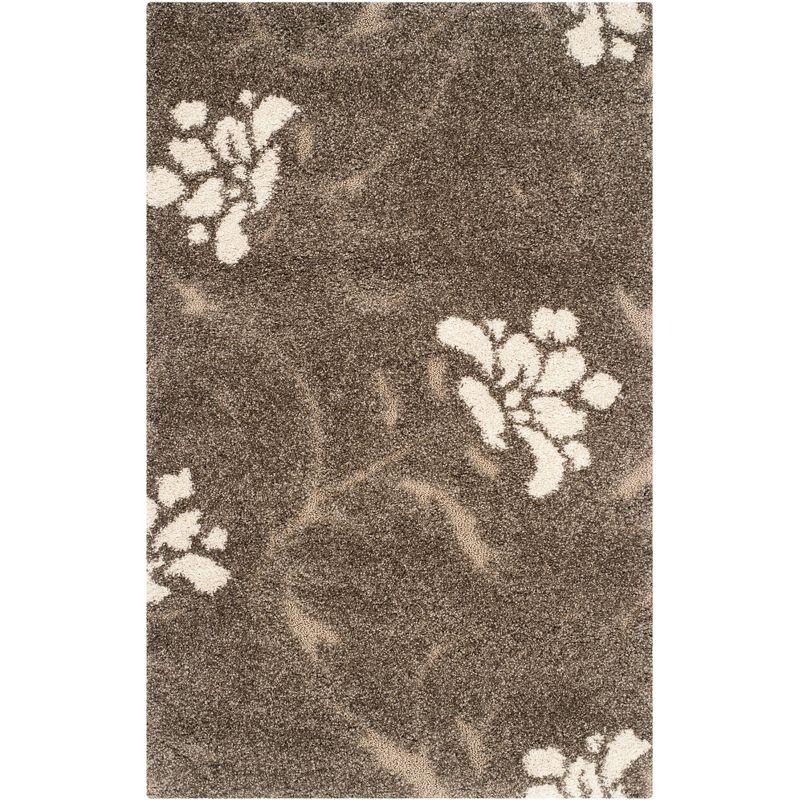Florida Shag SG464 Power Loomed Indoor Accent Rug - Smoke/Beige - 3'3"x5'3" - Safavieh