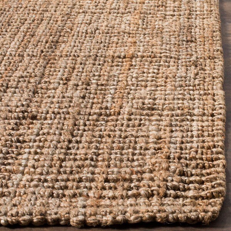 Natural Square Handwoven Wool and Cotton Area Rug