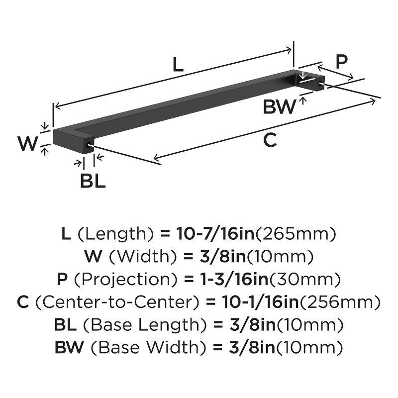 Amerock Monument 10-1/16 inch (256mm) Center-to-Center Matte Black Cabinet Pull