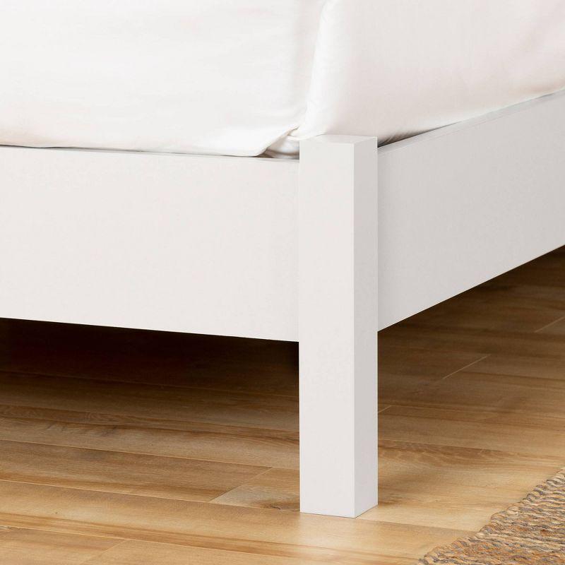 Full Munich Platform Bed with Headboard White/Soft Elm - South Shore