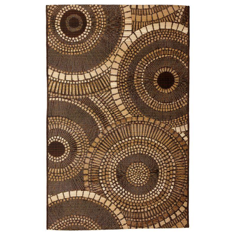 Liora Manne Marina Circles Indoor/Outdoor Rug Brown 2'7" x 4'3"