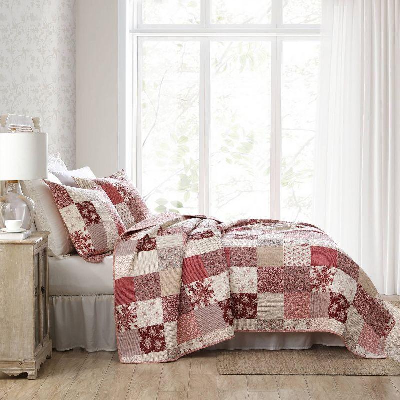 Laura Ashley Celina Patchwork Cotton Reversible Quilt Set