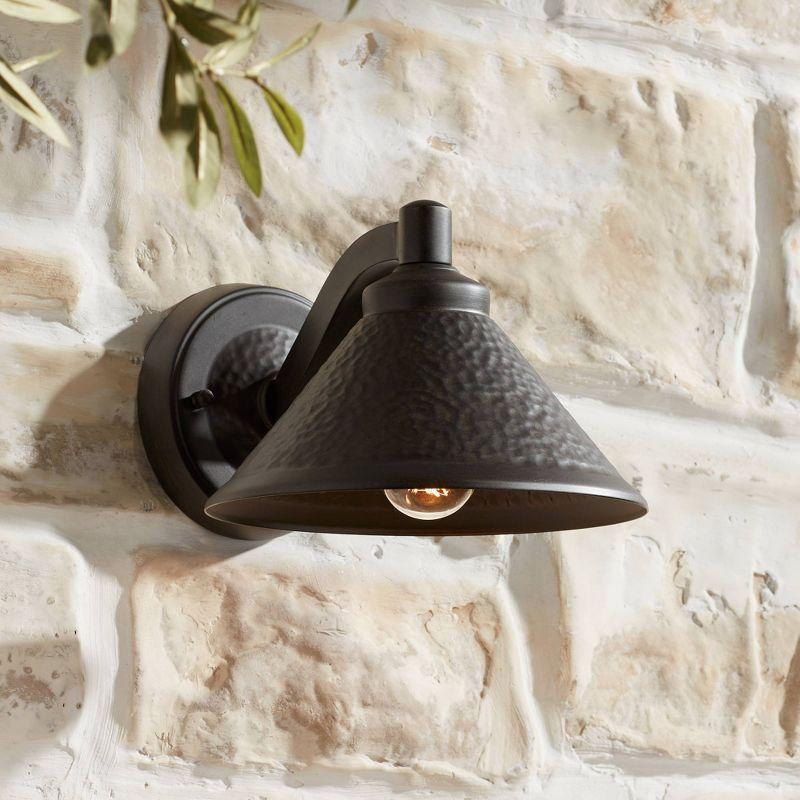 Minka Lavery Industrial Outdoor Wall Light Fixture Hammered Aspen Bronze Dark Sky 6" for Post Exterior Barn Deck House Porch Patio