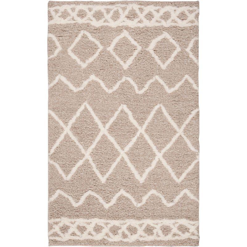Equinox Shag EQS711 Hand Tufted Indoor Accent Rug - Beige/Ivory - 3'x5' - Safavieh