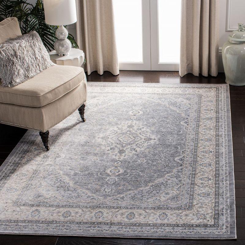 Elegant Isabella 4' x 6' Gray Synthetic Hand-Knotted Area Rug