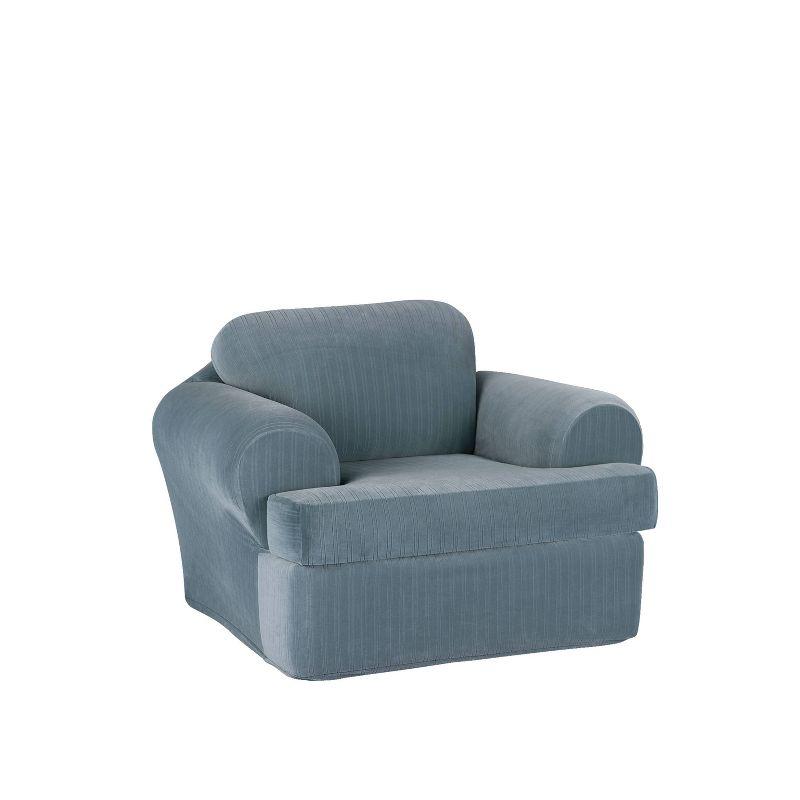 Sure Fit Stretch Pinstripe T-Cushion Armchair Slipcover