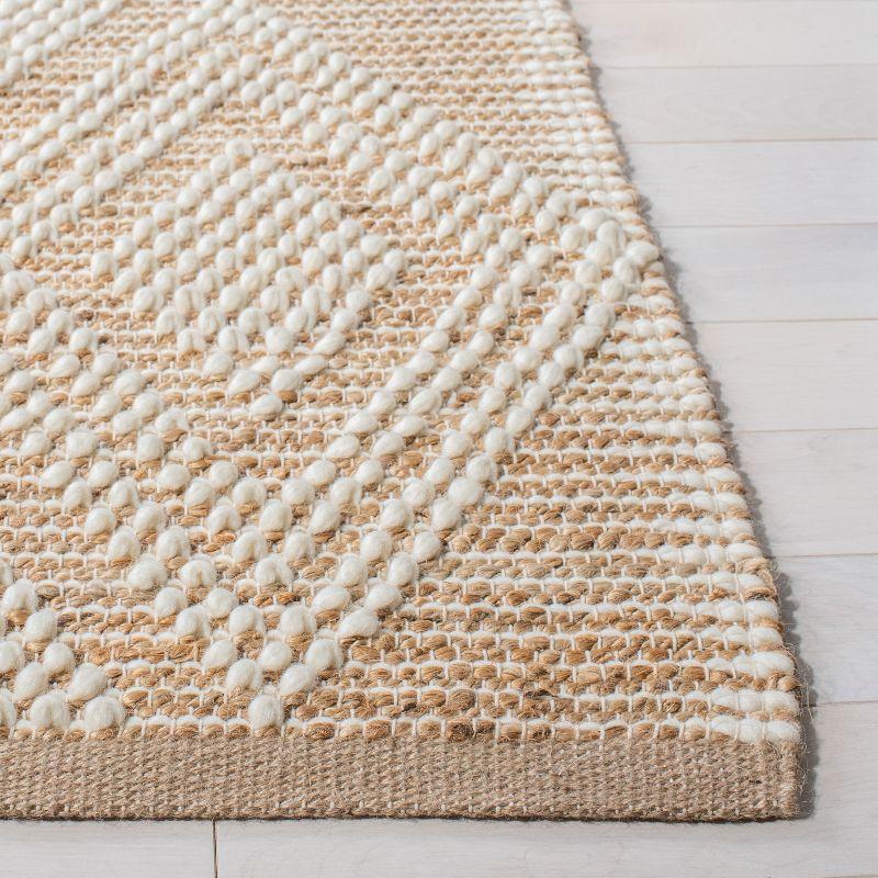 Ivory Braided Handmade Rectangular Wool Rug, 3' x 5'