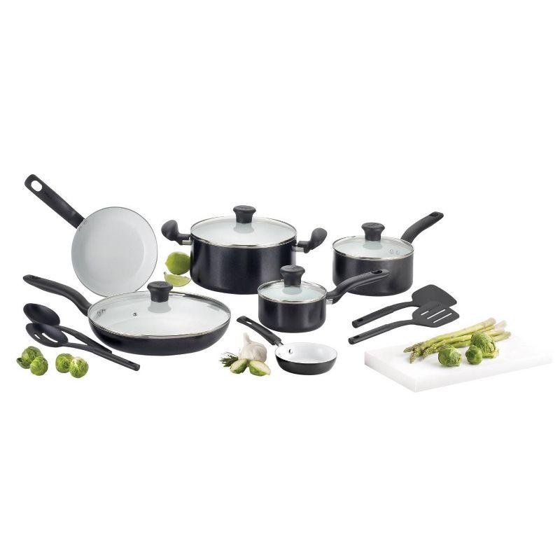 T-fal 14pc Cookware Set, Initiatives Ceramic Black