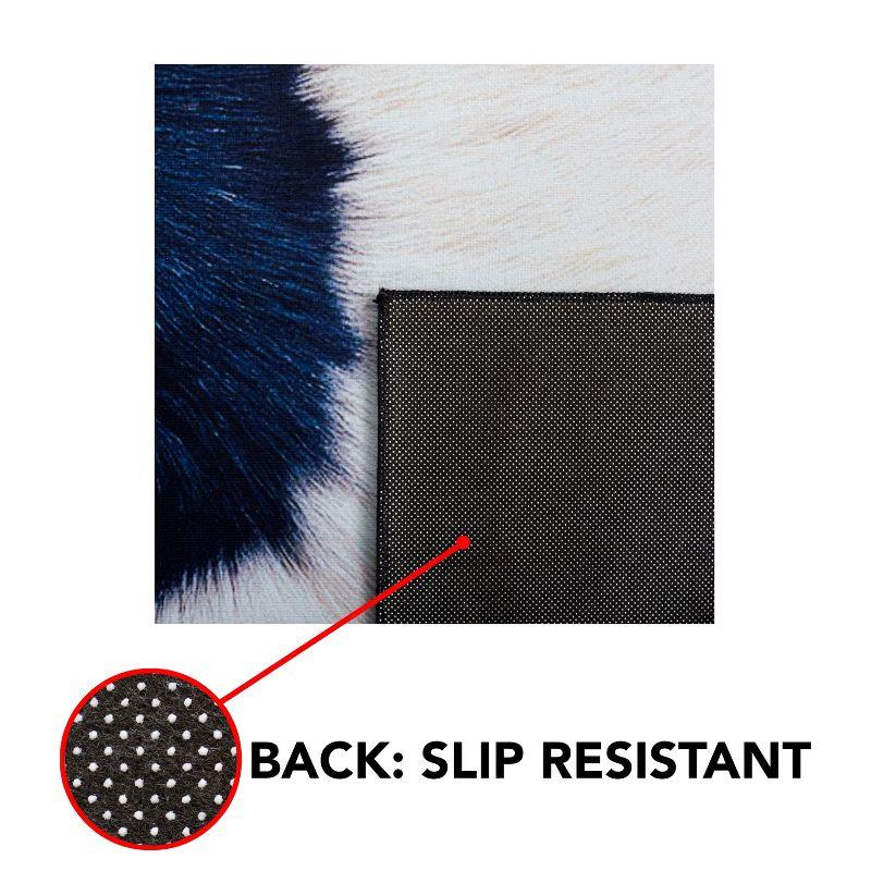 Faux Hide FAH548 Power Loomed Machine Washable Area Rug - Ivory/Dark Blue - 8'x10' - Safavieh.