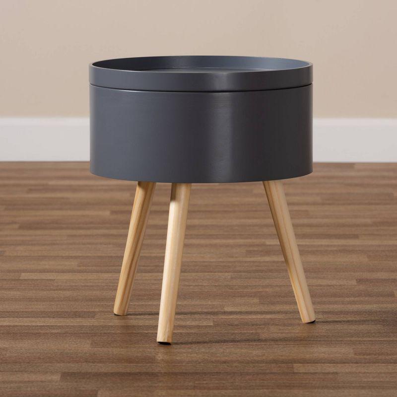 Jessen Wood Nightstand with Removable Top Gray - Baxton Studio