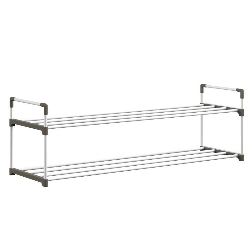 Home-Complete 2-Tier Shoe Rack for 10 Pairs, White