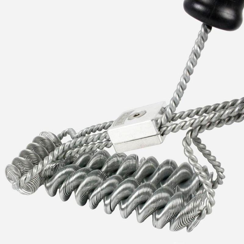 Brushtech Tactical Safety Grill Brush - Heavy-Duty BBQ Cleaning Brush with Galvanized Steel Springs, Large Handle for Deep Cleaning - Made in USA