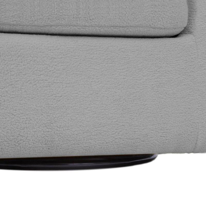 Latitude Run® Swivel Mid-Century Modern Accent Tub Chair with Faux Shearing Upholstery and Hidden Base