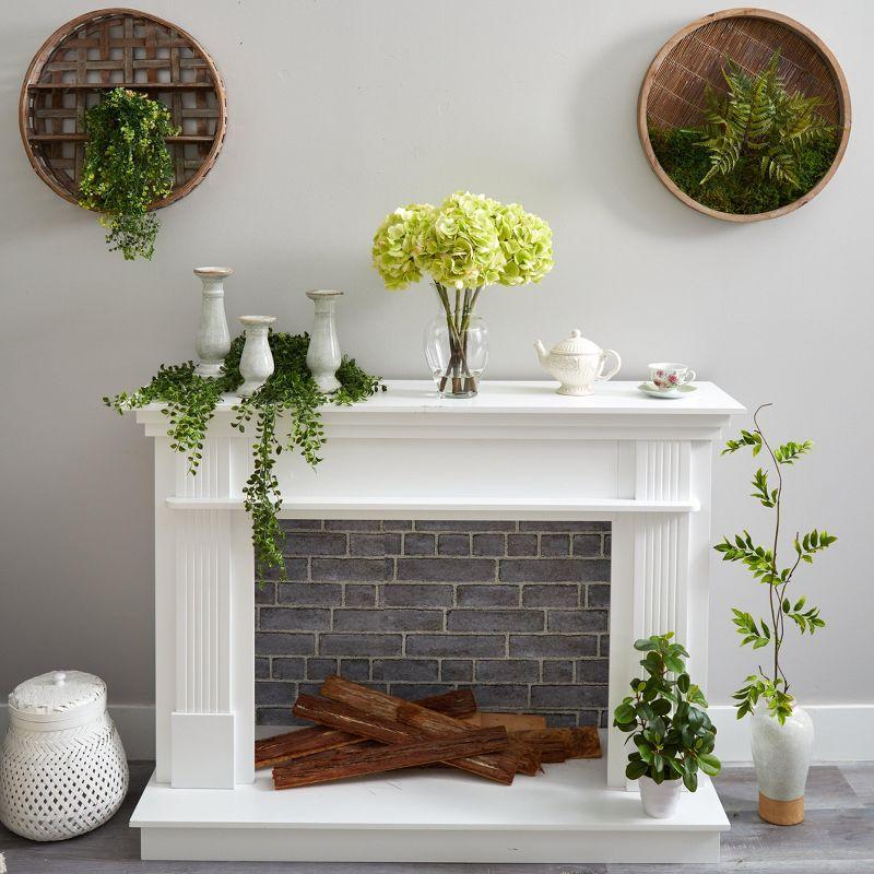 Nearly Natural 18-in Hydrangea Artificial Arrangement in Glass Vase