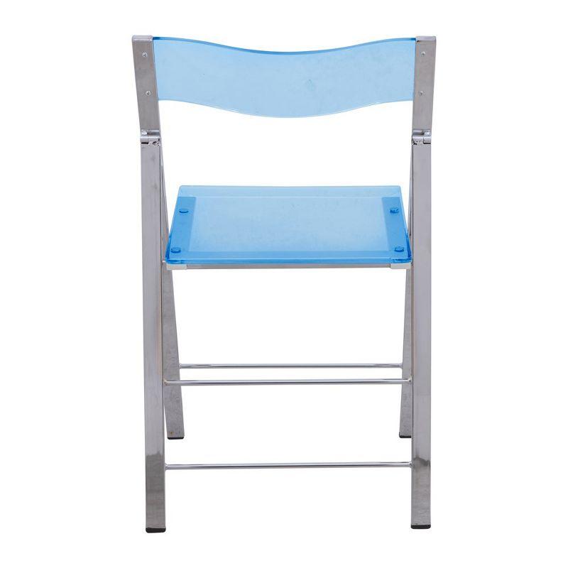 LeisureMod Menno Acrylic Folding Dining Chair with Iron Base