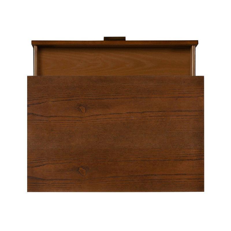 Linon Reid Mid-Century Modern 4 Drawer Wood Chest Dresser Walnut: Veneer Finish, Metal Hardware, Includes Anti-Tip Kit