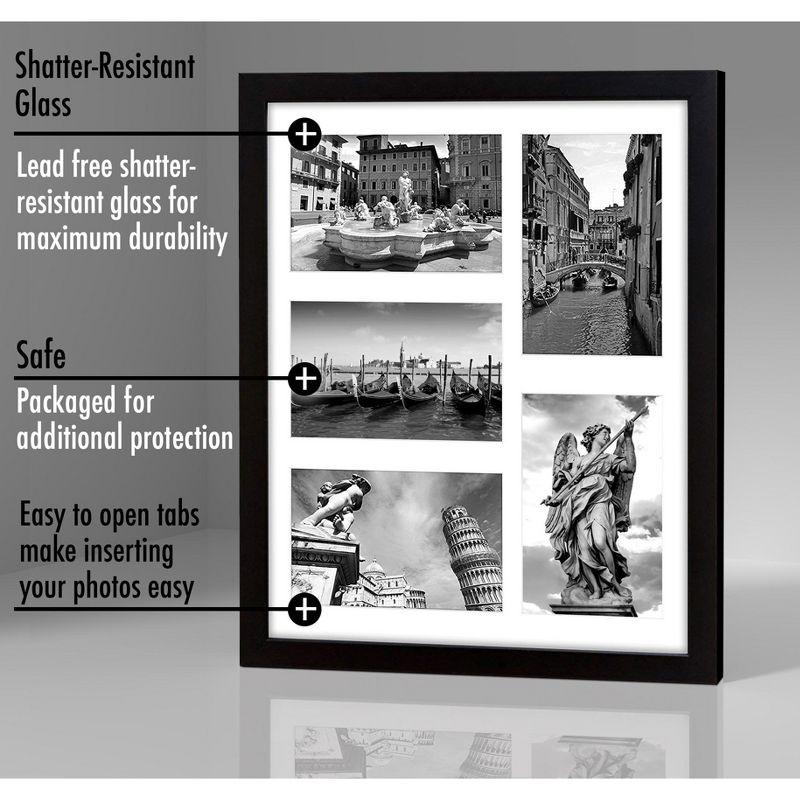 Americanflat Set of 10 Picture Frames with Shatter-Resistant Glass - Gallery Wall Frame Set with Two 8x10 Frames - Signature Collection - Black