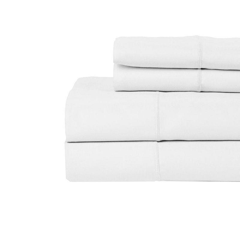 Queen White Egyptian Cotton Sateen 4-Piece Sheet Set