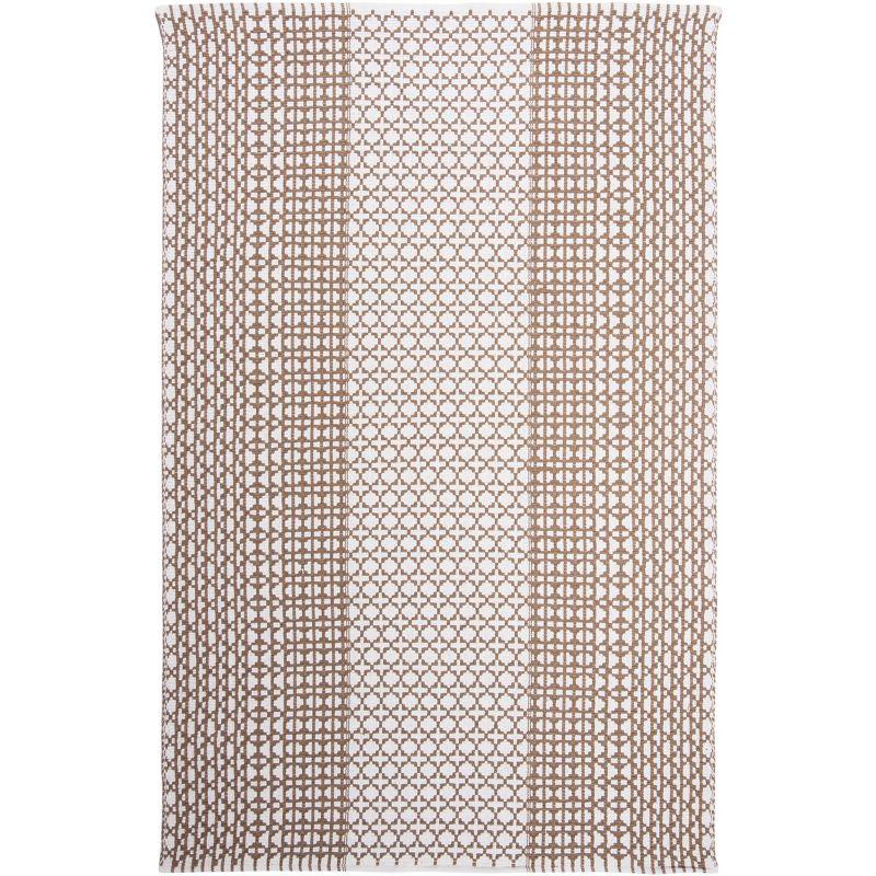 Coastal Charm Taupe & Ivory Cotton Flatweave 5' x 8' Rug