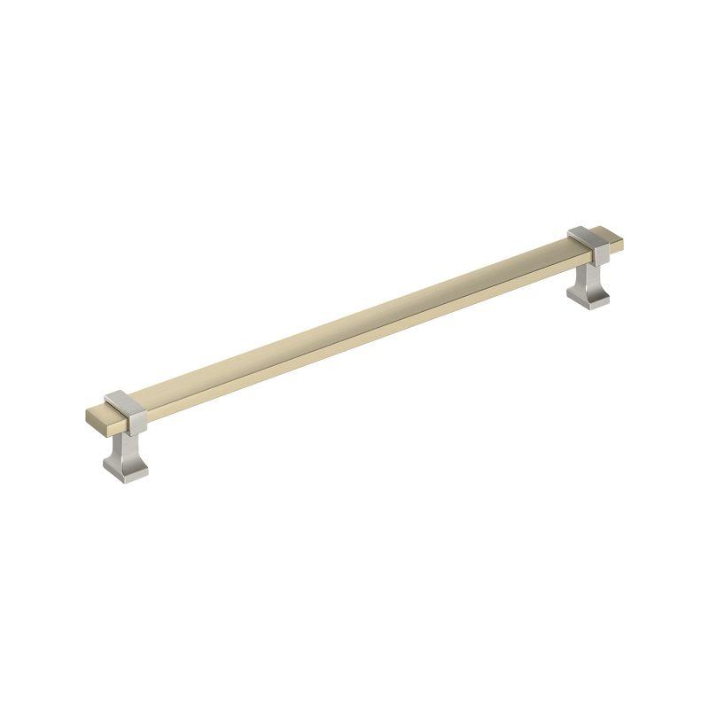 Overton 10-1/16 inch Brushed Nickel and Gold Bar Pull