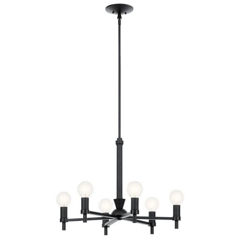 Torvee Geometric 6-Light Medium Chandelier in Black Finish