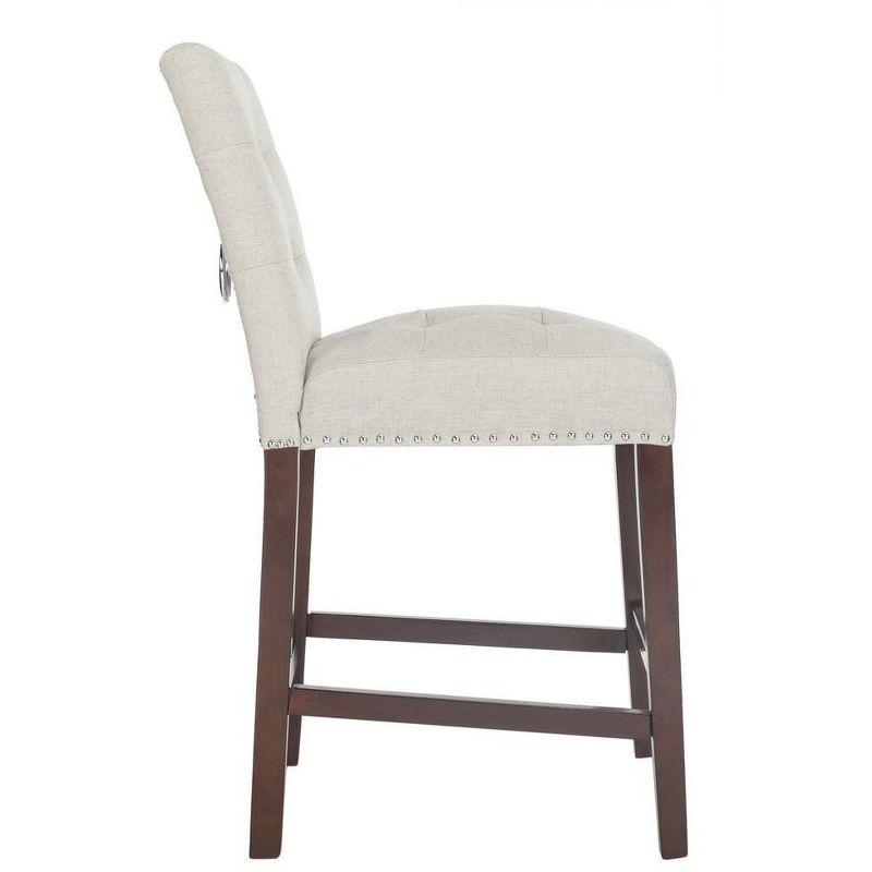 Nikita Counter Stool (Set of 2) - BST6303 - Light Grey/Espresso - Safavieh