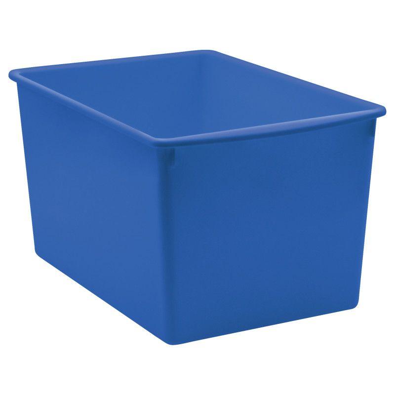 Blue Stackable Small Plastic Storage Bins, Pack of 6