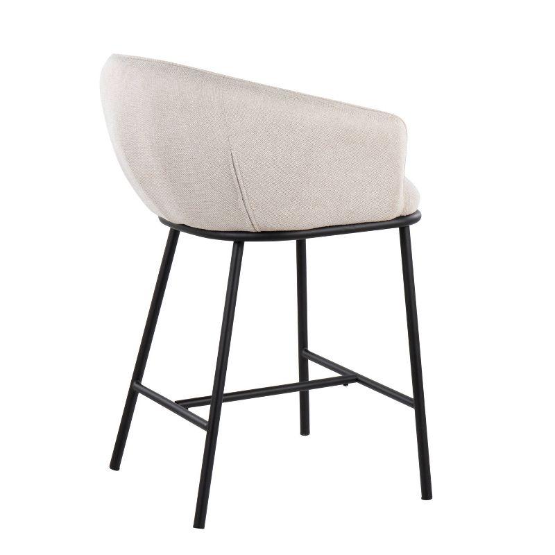 Set of 2 Ashland Counter Height Barstools Cream - LumiSource: Upholstered, Steel Frame, Foam Filled, Fixed Height