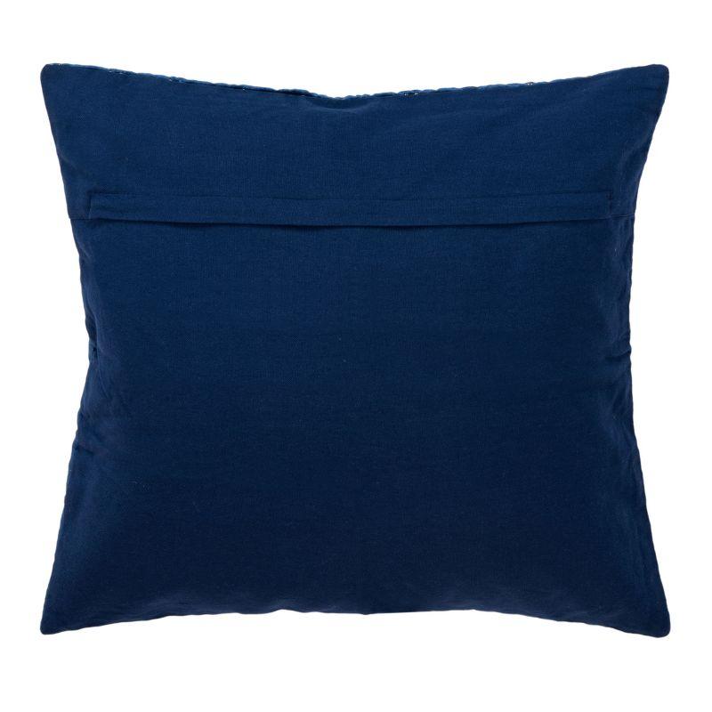 Royal Blue Embroidered Square Decorative Pillow - 19" x 19"