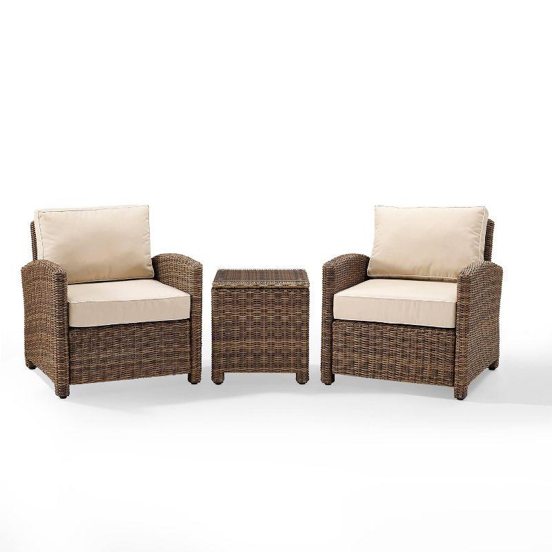 Bradenton Sand and Brown 3-Piece Outdoor Wicker Seating Set