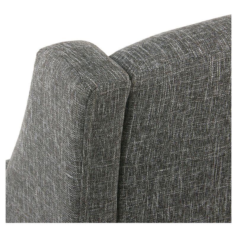 Modern Swoop Accent Chair with Nailhead Trim Slate Gray - HomePop: Upholstered, Dark Walnut Wood Legs, 250lb Capacity