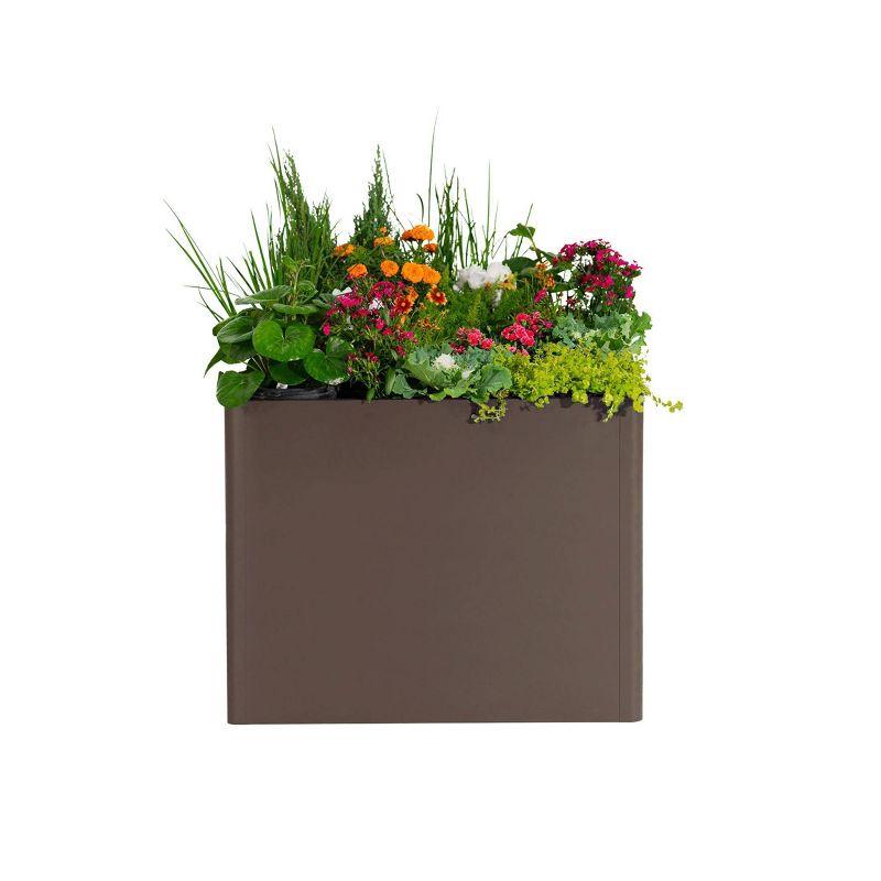 Modern 32" Tall Metal Outdoor Long Planter Box