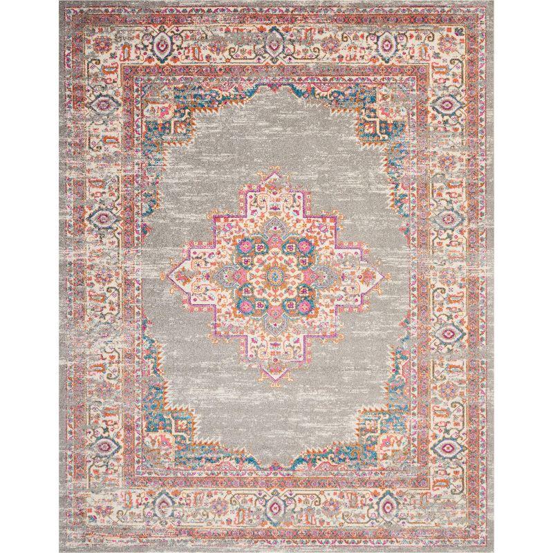 Nourison Passion Medallion Bohemian Indoor Rug Grey 8' x 10'
