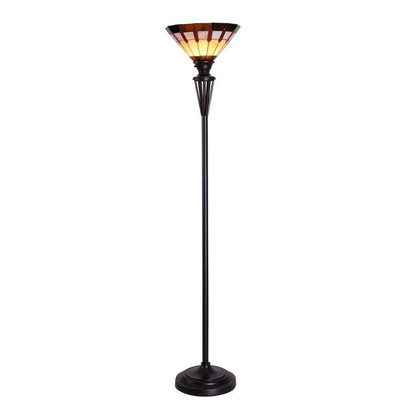 1-Light Harmond Art Glass Torchiere Bronze - Kenroy Home: Elegant Steel Base, 3-Way Rotary Switch, UL Listed