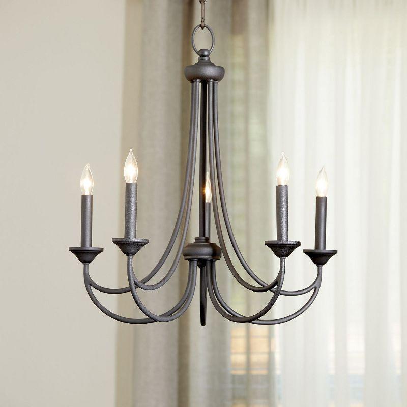 Quorum Lighting Brooks 5-Light Chandelier, Noir, 22 Width, 23.5 Height