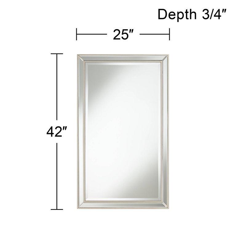 Helena Bright Silver Beveled Rectangular Wall Mirror 47"