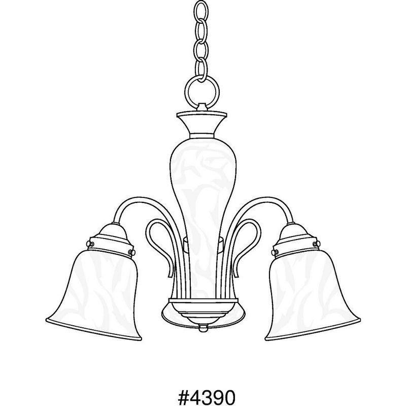 Progress Lighting Bedford 3-Light Chandelier, Brushed Nickel, Alabaster Glass Shades