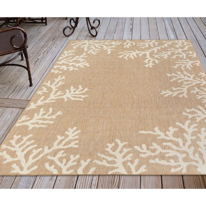 Liora Manne Carmel Coral Border Indoor/Outdoor Rug Sand 7'10" x 9'10"