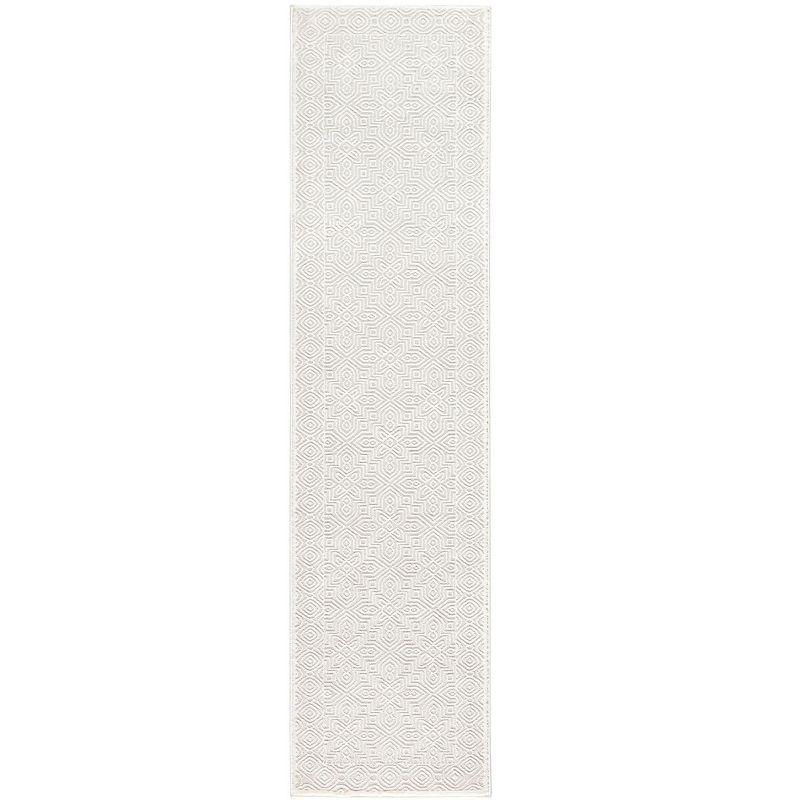 TOWN & COUNTRY LUXE Maya Medallion Indoor Area Rug with High-Low Texture, Ivory/Greige