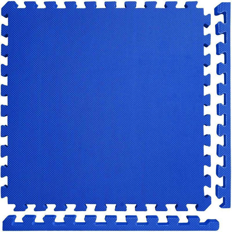 Blue 1.5" Thick Interlocking EVA Foam Gym Mat Tiles, 16-Pack