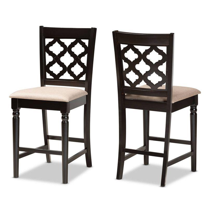 2pc Ramiro Wood Counter Height Barstools - Baxton Studio