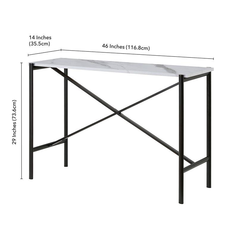 Marble Top Console Table in Black - Henn&Hart