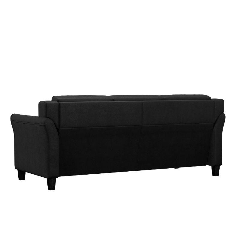 Harper Tufted Microfiber Sofa Black - Lifestyle Solutions