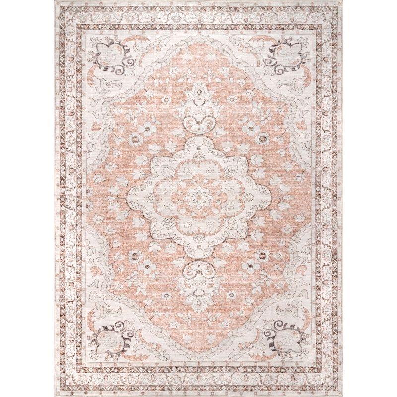 Nuloom Tracie Machine Washable Floral Medallion Indoor Area Rug