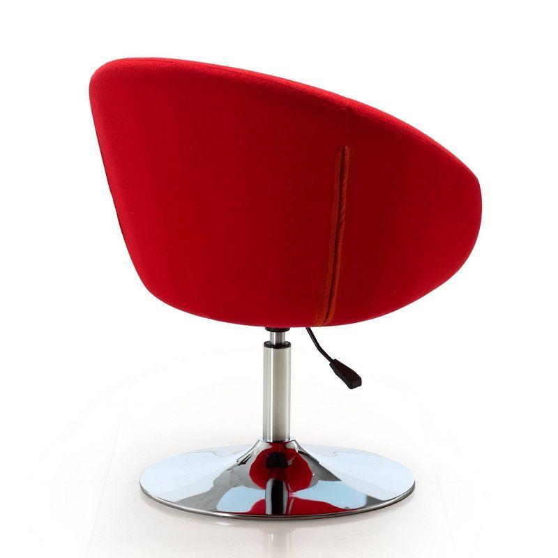 Red Wool Blend Swivel Adjustable Height Chair with Metal Base