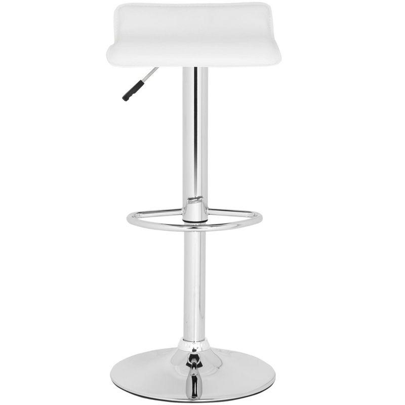 White Adjustable Swivel Backless Metal Bar Stool