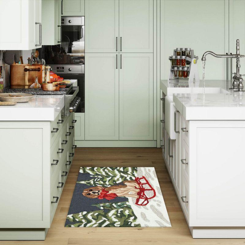 Liora Manne Frontporch Winter Sled Dog Indoor/Outdoor Area Rug Multi 2' x 3'